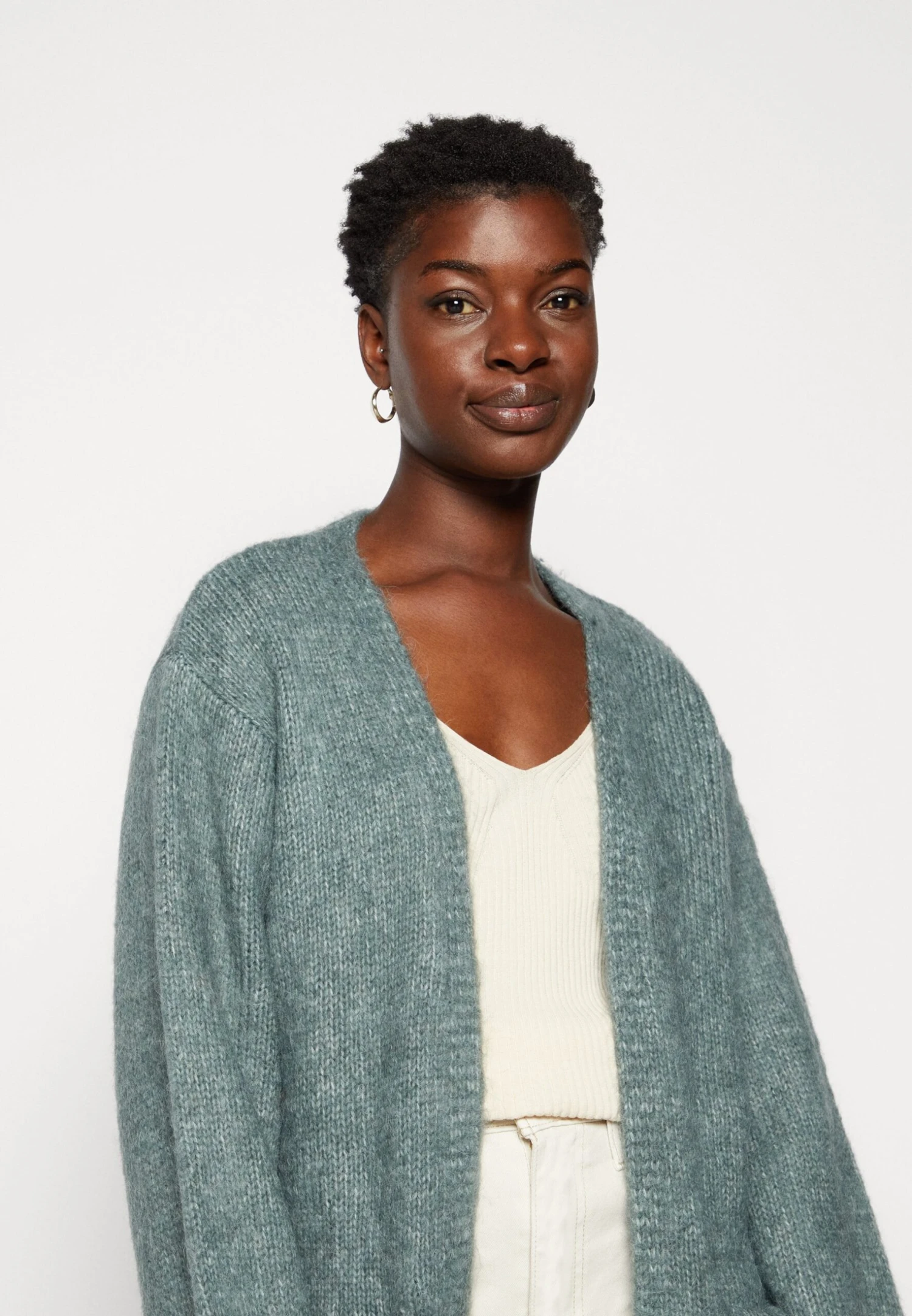 Kaffe Alioma Cardigan - Gilet - Balsam Green Melange – Image 4