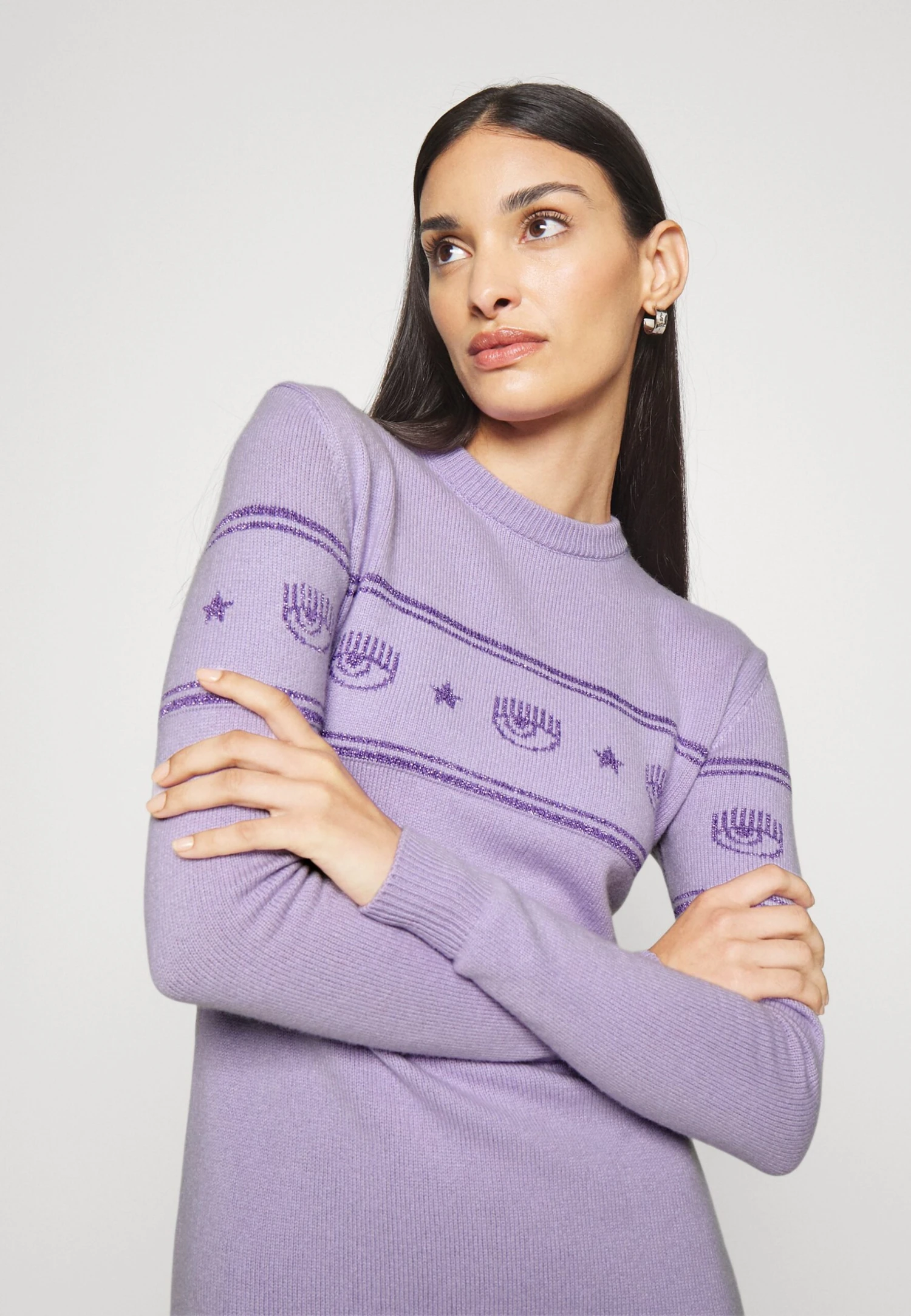 Chiara Ferragni Maxilogo Dress - Robe Pull - Purple – Image 4
